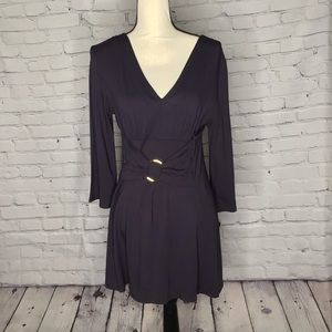 Completely Me by Liz Lange Gray Jersey Knit V-Neck A-Line Dress Medium NWT